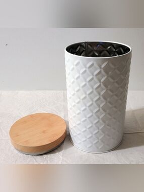 Textured Metal Kitchen Storage Jar